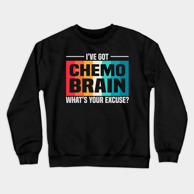 Cancer Chemo Brain Retro Awareness Crewneck Sweatshirt by magazin